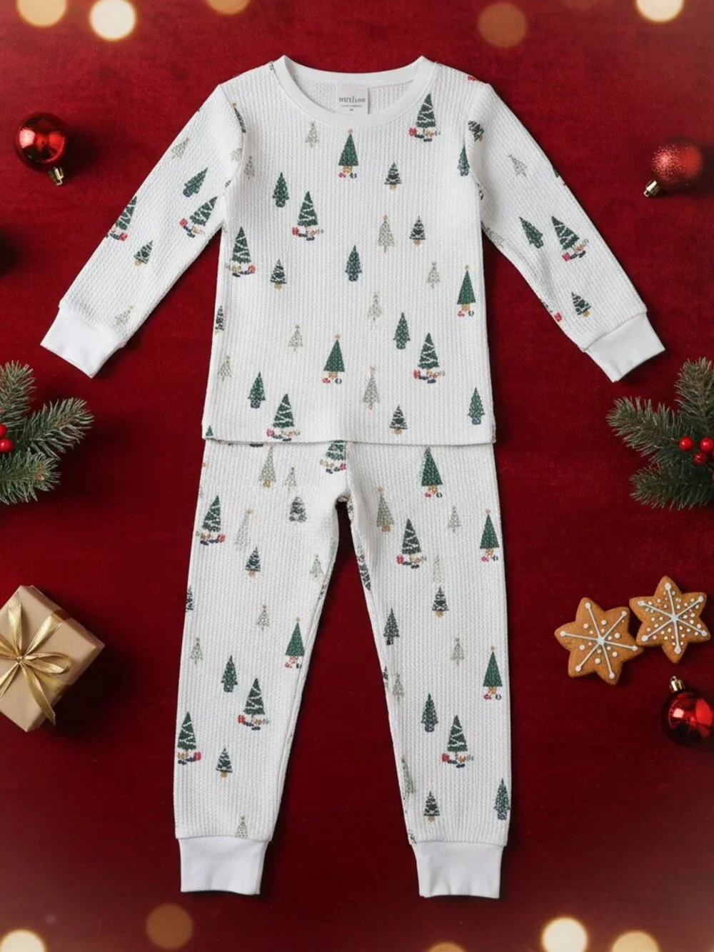 Petit Lem Christmas Tree Pajama Set NWT Unisex Size 3 Holiday PJs